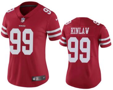 Women 49ers 99 Javon kinlaw Women Rush Jersey Red