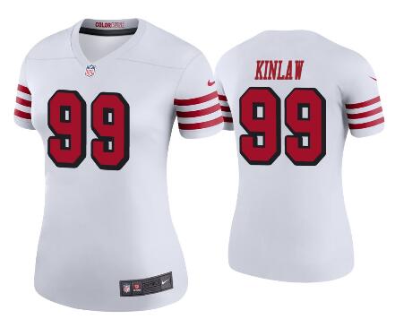 Women 49ers 99 Javon kinlaw Women Rush Jersey White