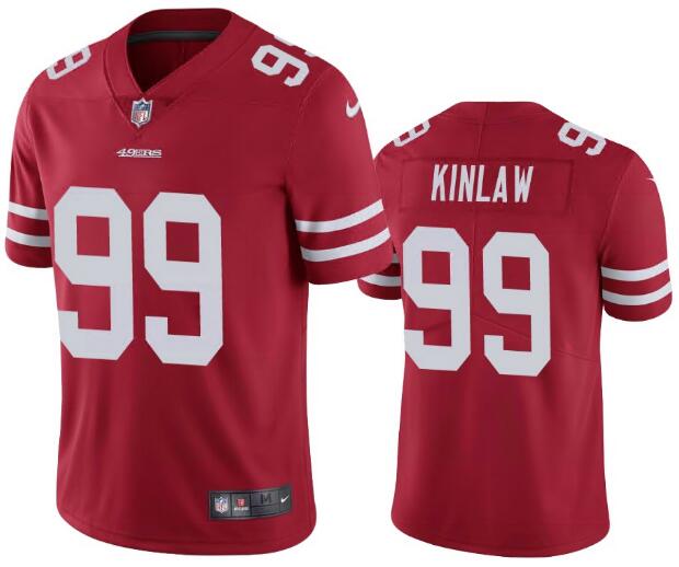 Men Nike 49ers 99 Javon kinlaw Rush Jersey Red