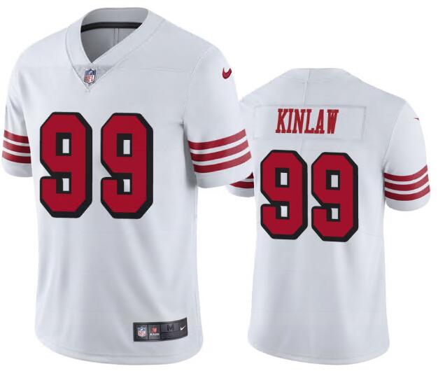 Men Nike 49ers 99 Javon kinlaw Rush Jersey White