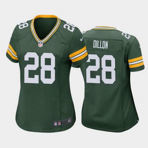 women a.j. dillon green bay packers green game jersey