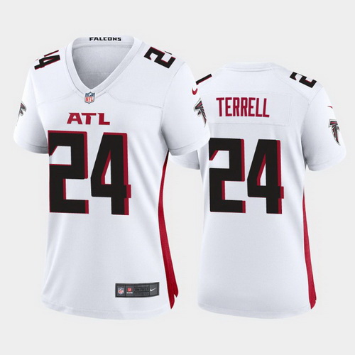 women a.j. terrell atlanta falcons white game jersey 2020