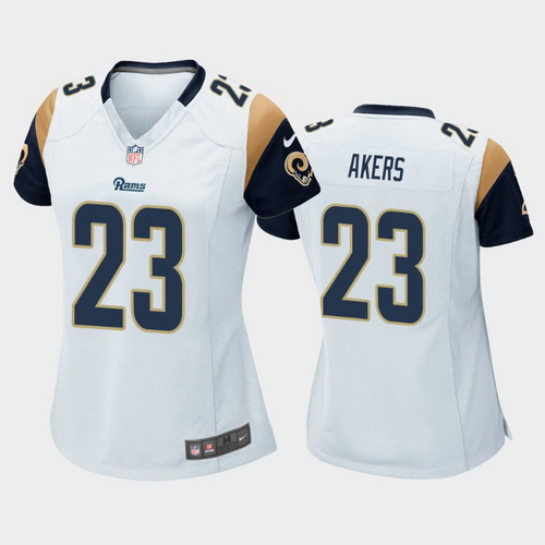 women cam akers los angeles rams white game jersey