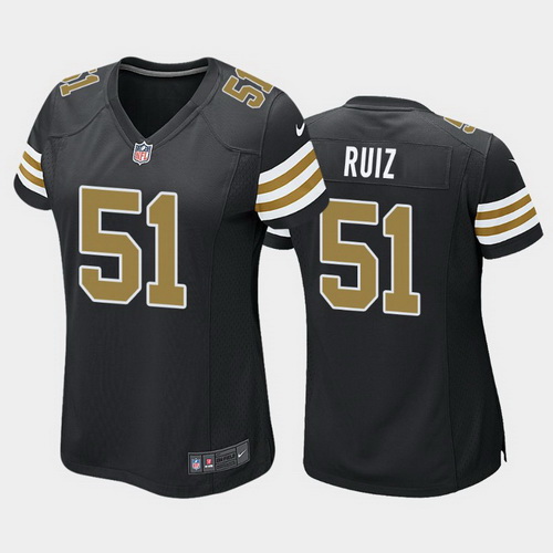 women cesar ruiz new orleans saints black alternate game jersey