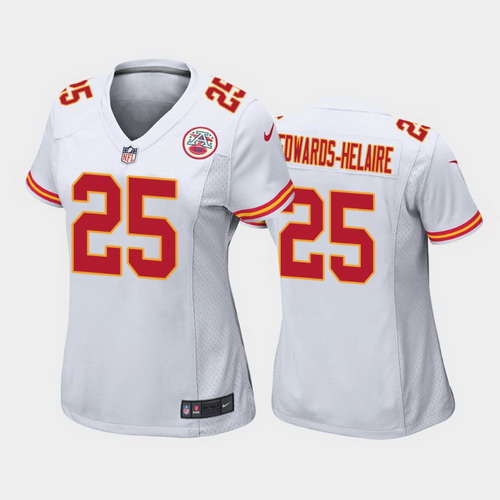 women clyde edwards helaire kansas city chiefs white game jersey