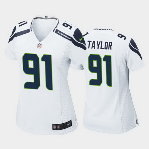 women darrell taylor seattle seahawks white game jersey