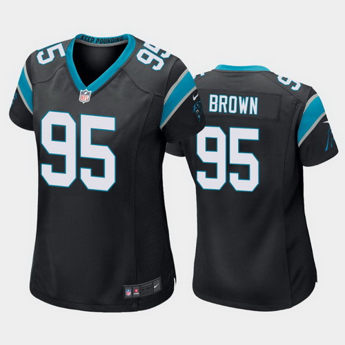 women derrick brown carolina panthers black game jersey