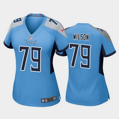 women isaiah wilson tennessee titans light blue game jersey