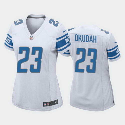 women jeff okudah detroit lions white game jersey