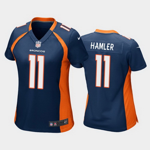 women k.j. hamler denver broncos navy game jersey