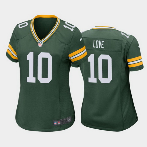 women jordan love green bay packers green game jersey