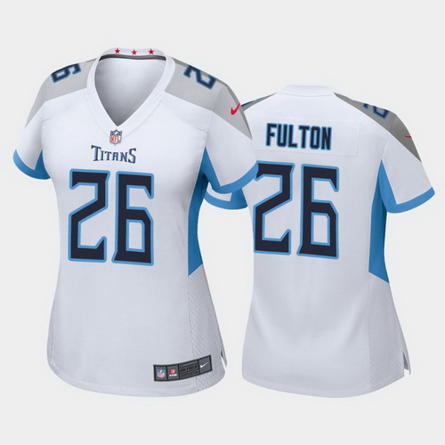 women kristian fulton tennessee titans white game jersey