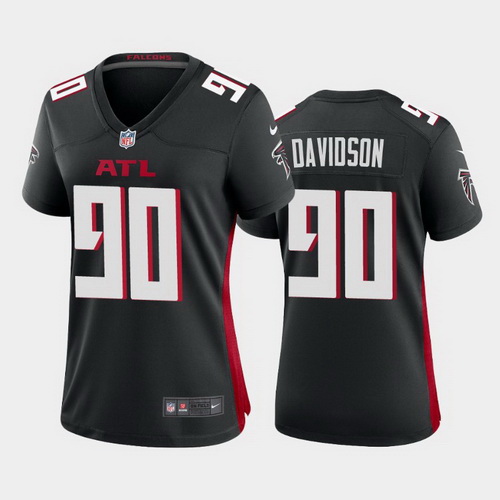 women marlon davidson atlanta falcons black game jersey