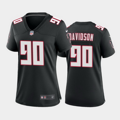 women marlon davidson atlanta falcons black throwback game jersey