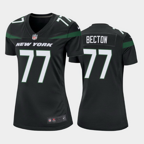 women mekhi becton new york jets black game jersey