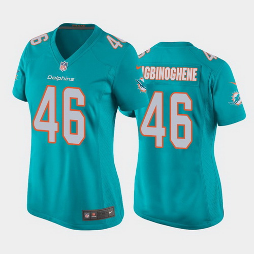 women noah igbinoghene miami dolphins aqua game jersey