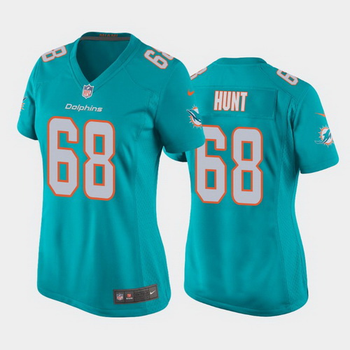 women robert hunt miami dolphins aqua game jersey