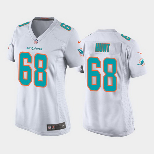 women robert hunt miami dolphins white game jersey