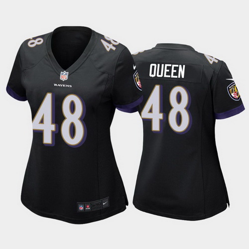 women patrick queen baltimore ravens black game jersey