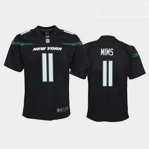 youth denzel mims new york jets black game jersey