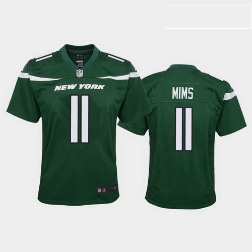 youth denzel mims new york jets green game jersey