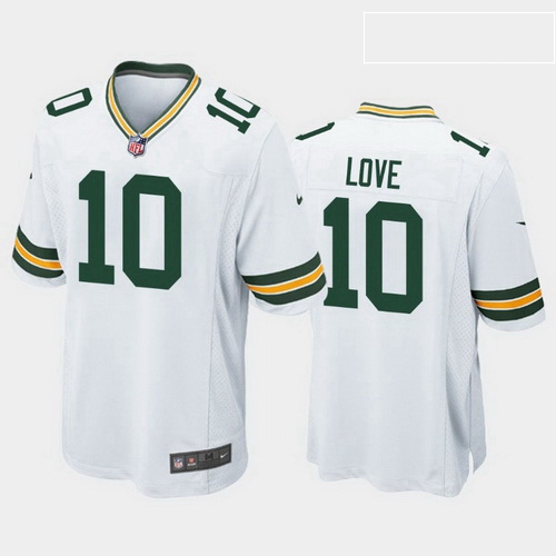 men jordan love green bay packers white game jersey