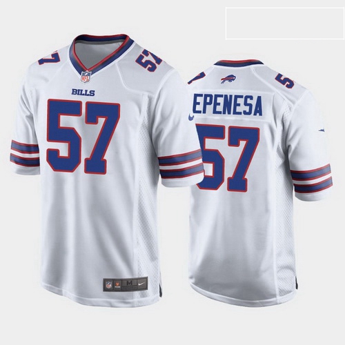 men a.j. epenesa buffalo bills white game jersey