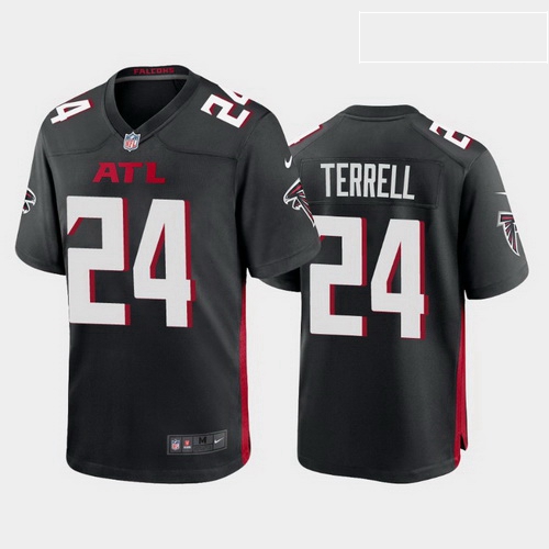 men a.j. terrell atlanta falcons black game jersey 2020