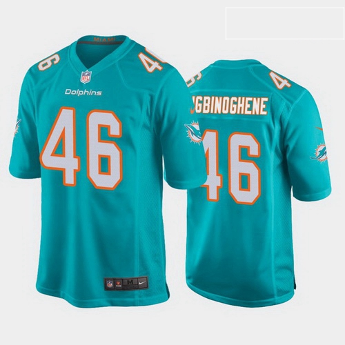 men noah igbinoghene miami dolphins aqua game jersey