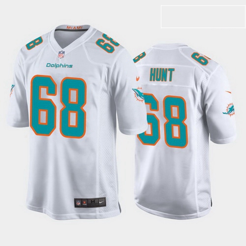 men robert hunt miami dolphins white game jersey