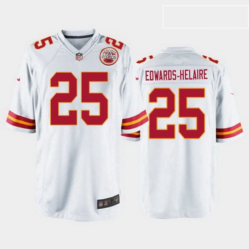 men clyde edwards helaire kansas city chiefs white game jersey