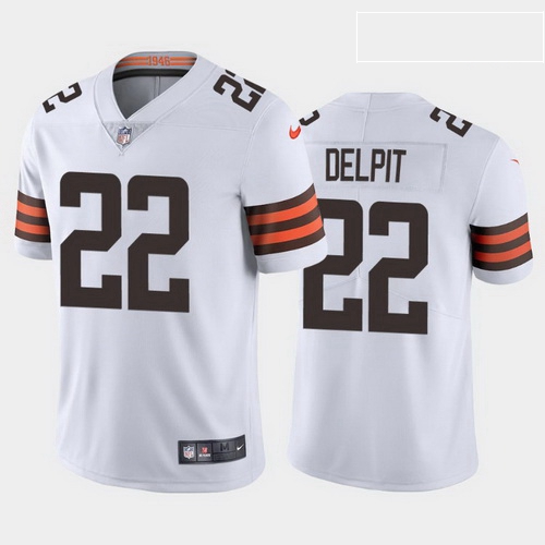 men grant delpit cleveland browns white vapor limited jersey