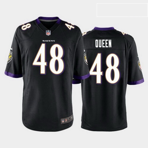 men patrick queen baltimore ravens black game jersey