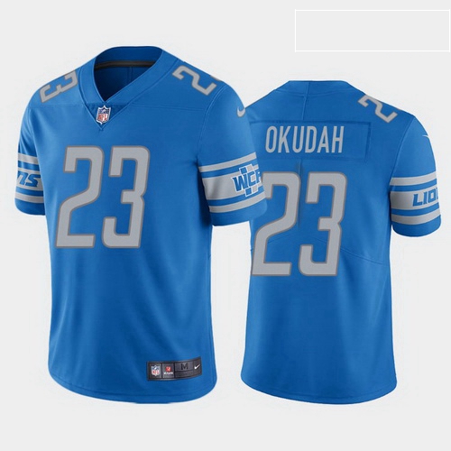 men jeff okudah detroit lions light blue vapor limited jersey