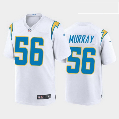 men kenneth murray los angeles chargers white game jersey 2020