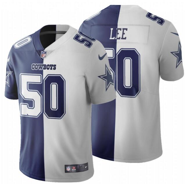 Men Nike Cowboys Sean Lee Navy White Split Two Tone Stitched NFL Jersey