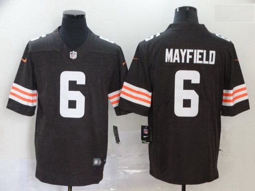 Men Nike Cleveland Browns 6 Baker Mayfield Brown Vapor Limited Jersey