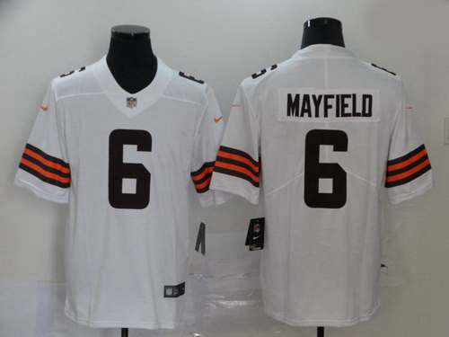 Men Nike Cleveland Browns 6 Baker Mayfield White Vapor Limited Jersey