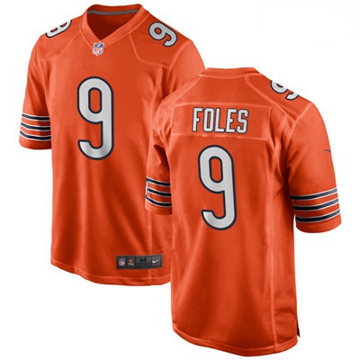 Men Chicago Bears Nick Foles  9 Orange Limited Jersey