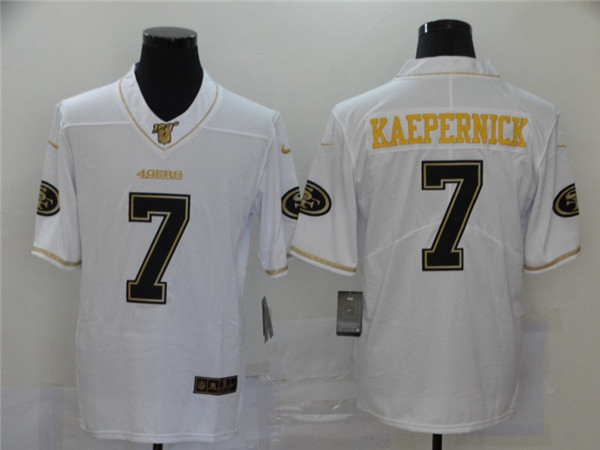 Nike 49ers 7 Colin Kaepernick White Gold Vapor Untouchable Limited Jersey