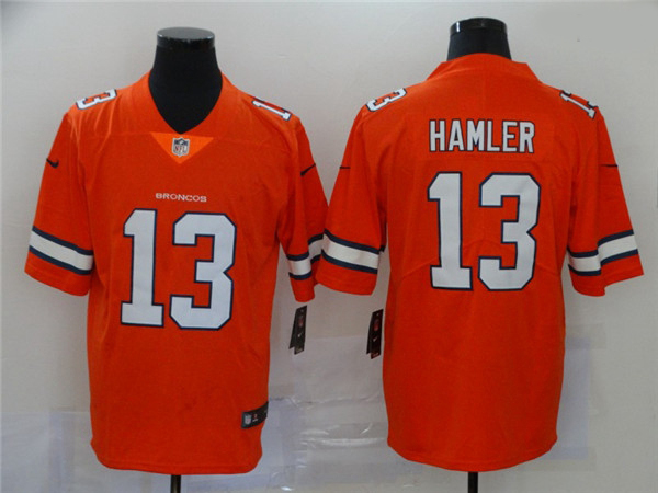 Nike Broncos 13 KJ Hamler Orange 2020 NFL Draft Color Rush Limited Jersey