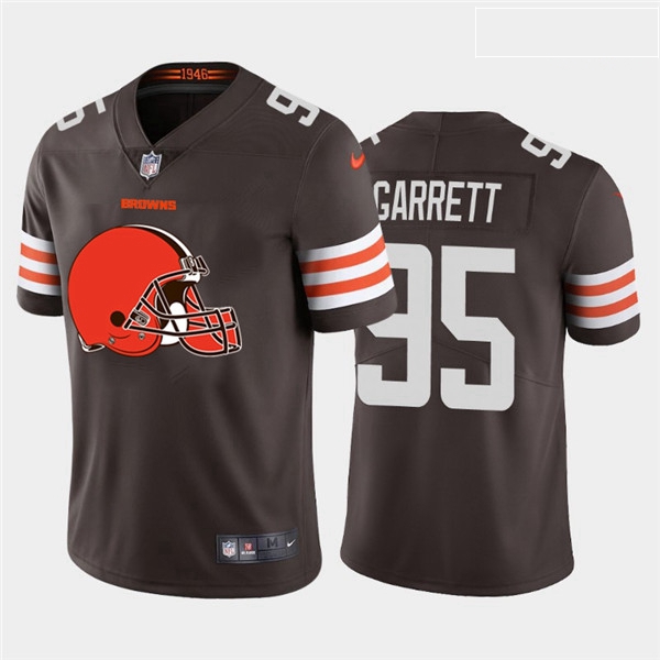 Nike Browns 95 Myles Garrett Brown Team Big Logo Vapor Untouchable Limited Jersey