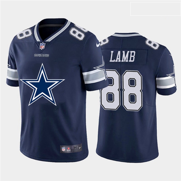 Nike Cowboys 88 Ceedee Lamb Navy Team Big Logo Vapor Untouchable