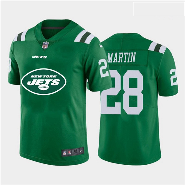 Nike Jets 28 Curtis Martin Green Team Big Logo Vapor Untouchable