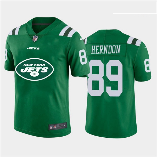 Nike Jets 89 Chris Herndon Green Team Big Logo Vapor Untouchable