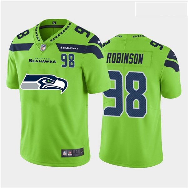 Nike Seahawks 98 Alton Robinson Green Team Big Logo Number Vapor
