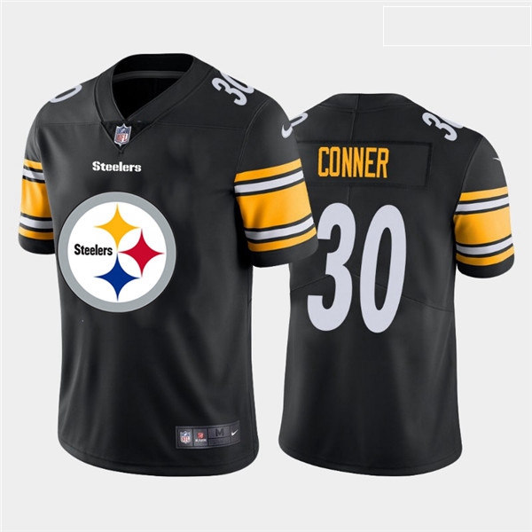 Nike Steelers 30 James Conner Black Team Big Logo Vapor Untoucha