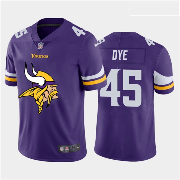 Nike Vikings 45 Troy Dye Purple Team Big Logo Vapor Untouchable 
