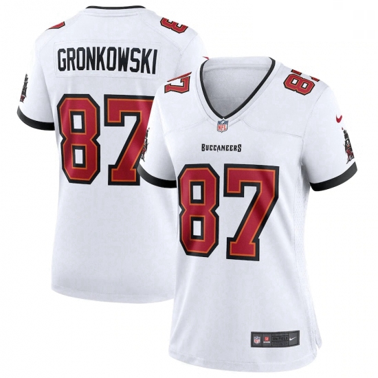 Women Tampa Bay Buccaneers #87 Rob Gronkowski Nike White Game Je