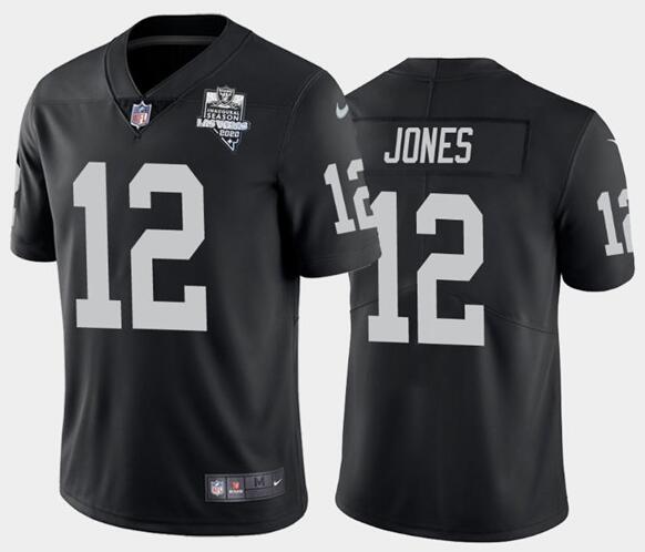 Men's Oakland Raiders Black #12 Zay Jones 2020 Inaugural Season Vapor Limited Stitched NFL Jersey